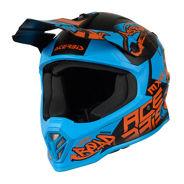 Casco Infantil KTM Gravity E-Drive Naranja/Azul/Blanco, Motocross, Enduro,  Trail, Trial