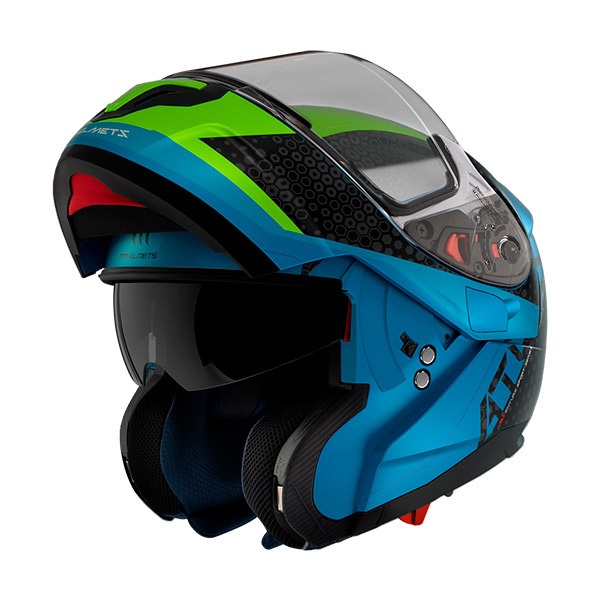 Casco Abatible Moto Mt Helmets Atom Sv Adventure Rojo/ Gris Color Rojo  Tamaño del casco M (57-58 cm)