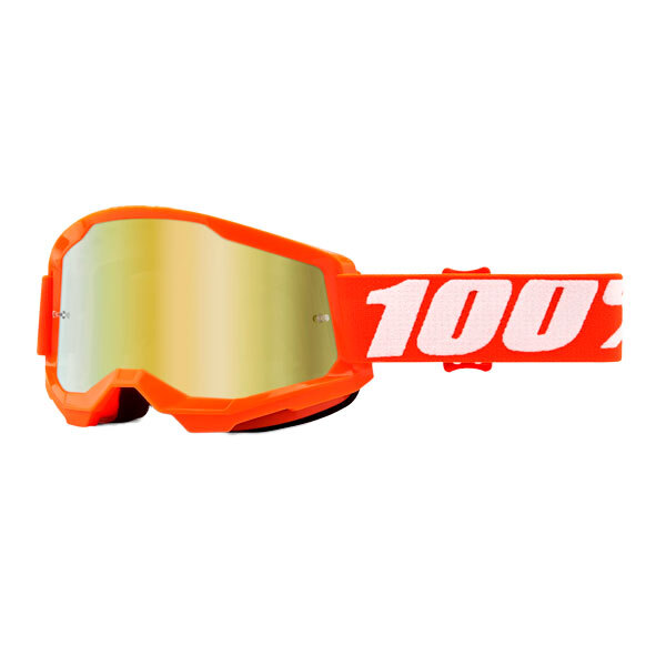Gafas Motocross 100% Strata2 Naranja-Blanco Espejo - EuroBikes