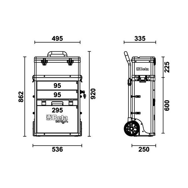 Trolley porta-herramientas de dos módulos superponibles - BETA C41H - SIA  Suministros